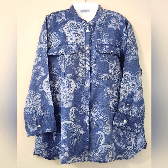 Ralph Lauren Jackets & Blazers - Ralph Lauren Blue Paisley Shirt